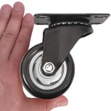 Imagem de Kit 2 Rodinha Rodízio Roda Grande Reforçada Giratório 70mm 3" Peso 300