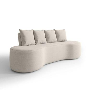 Imagem de Sofá Orgânico Curvo 2,10m 3 Lugares Com Almofadas Ibiza Bexs Bege - Be