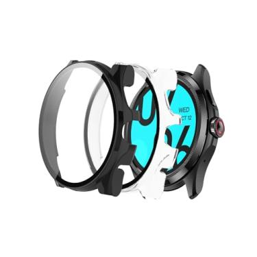 Imagem de Capa para smartwatch Ticwatch Pro 5 Enduro, protetor de tela rígido WUNIAK para Ticwatch Pro 5 Enduro, vidro temperado 9H ultrafino cobertura total à prova de choque, (pacote com 2, transparente +