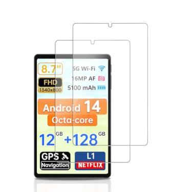 Imagem de NOUKAJU Protetor de tela para Topsand N8 Plus 22 cm, vidro temperado HD, dureza 9h, arranhões, anti-impressão digital, protetor de filme de vidro temperado para tablet Topsand N8 Plus [2 unidades]