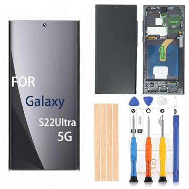 Imagem de Pishzeo Digitalizador LCD Super Amoled original de 6,8 polegadas para Samsung Galaxy S22Ultra 5G SM-S908U S908U1 S908B/DS Touch Display, conjunto de digitalizador Full HD (versão dos EUA com moldura