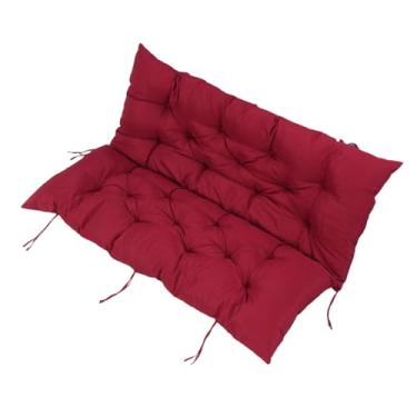 Imagem de Luocute Almofadas de Balanço Ao Ar Livre Premium, 47.24x39.37x3.94in na Varanda de Substituição Alpendre Almofadas Com Laços de Lago de Encosto para Mobília Ao Ar Livre Pátio (Vinho vermelho)