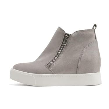 Imagem de Soda Tênis feminino Taylor Nubuck Hight Top Slip On Fashion, Cinza claro, 7.5