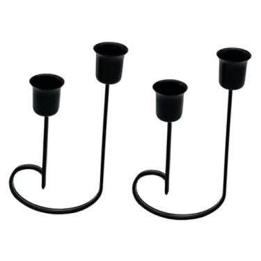 Imagem de IEUDNS 2x Castiçais Pilar e Velas Cônicas Castiçais Meio Coração Elegante Arte Cônica Suportes para Velas para Hotel Fazenda