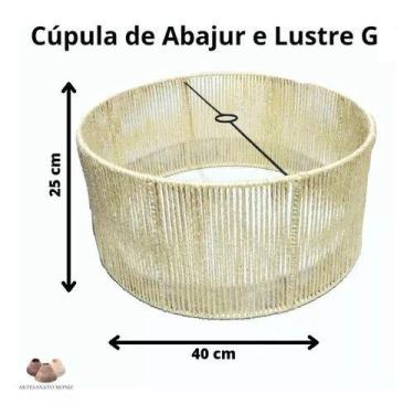 Imagem de Cúpula Abajur Artesanato Sisal Rústica Vira Lustre Pendente G CORES:br