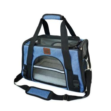 Imagem de Bolsa De Transporte Pet Avião Para Cães E Gatos Luxo - Ninabag, Azul