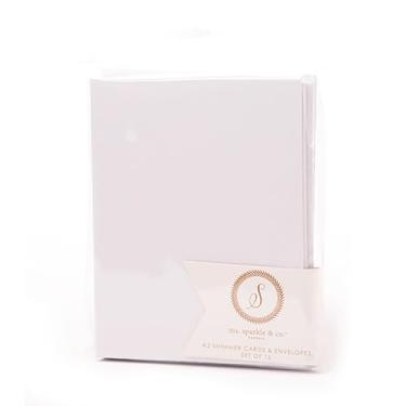 Imagem de American Crafts Cartões e envelopes, conjunto de 12 cartões brancos brilhantes com envelopes A2