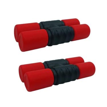 Imagem de TUOREN 2 pares de instrumentos de percussão média de plástico com fileira dupla para bateristas, banda, estúdio de música, acompanhamento (vermelho)