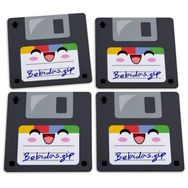 Imagem de Jogo De Porta Copos Floppy Disk Disquetes Bebidas.zip - 4 Peças