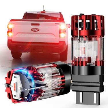 Imagem de ZONBEAM Lâmpadas de seta traseiras de LED vermelho 4257 para Ford Maverick 2022-2025 - CANBUS sem erros (plug-and-play), sem hiperflash - Potente e super brilhante com design de ventilador de
