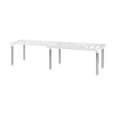 Imagem de SiaBiced Prateleira de Armazenamento de Cozinha Ajustável, Prateleira Organizadora de Despensa Versátil, Branco, Tamanho real