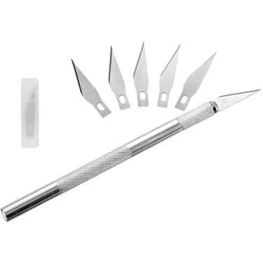 Imagem de Kit Estiletes de Precisão Tipo Bisturi de Alta Precisão com 5 Lâminas Extras Para Artesanato (Unitário)