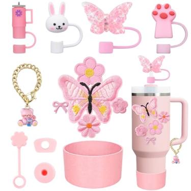 Imagem de XIANGYUAN Conjunto de acessórios de copo Stanley de 14 peças para copo Stanley Cup de 850 g 1,134 g com alça, incluindo capa de canudo de 1 cm, conjunto de rolha de silicone à prova de derramamento