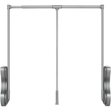 Imagem de Puxe Para Baixo A Haste Do Armário Ajustável Resistente 19-35.4in Guarda-roupa De Armário Lift Rails Cabide Para Pendurar Roupas Guarda-roupa Bar Organizador Siste, Gray, 700-900mm