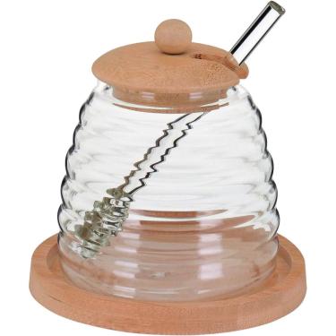 Imagem de TABLE MELEIRA 12x10x10cm 450ml BOROSILICATO TRANSPARENTE COM SUPORTE