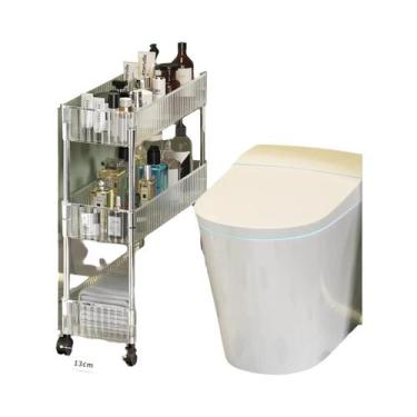 Imagem de Carrinho De Utilidade Com Rodízio De Acrílico Transparente, Prateleira