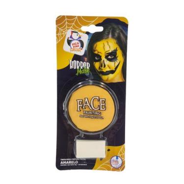 Imagem de Tinta Facial Amarela Horror Make com Esponja  Maquiagem Artística Hall