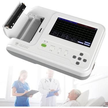 Imagem de 12 Leads Ekg Monitor Portátil 7 Polegadas Lcd Touch Screen Digital 6 Canais Eletrocardiógrafo Ecg/Ekg Máquina
