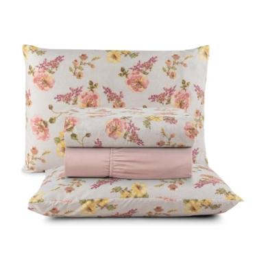 Imagem de Jogo de Cama Casal Box 4 Peças Micropercal 200 Fios com Lençol com Elástico e Fronhas – Toque Aveludado(Florença)