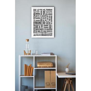 Imagem de Quadro Decorativo Gírias São Paulo Branco E Preto - 70X50Cm - Quadros 