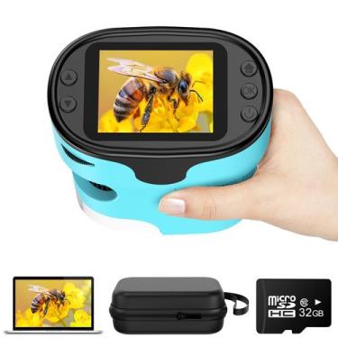 Imagem de Microscópio de bolso KEXWAXX 1000X 4K 2.0 com tela para crianças de 4 