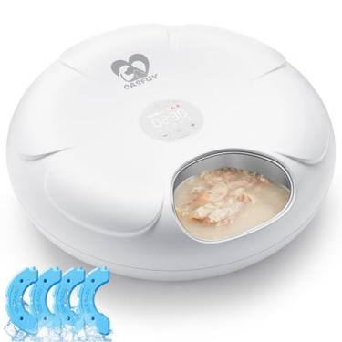 Imagem de Alimentador automático para gatos Casfuy sem fio com bandeja de aço in
