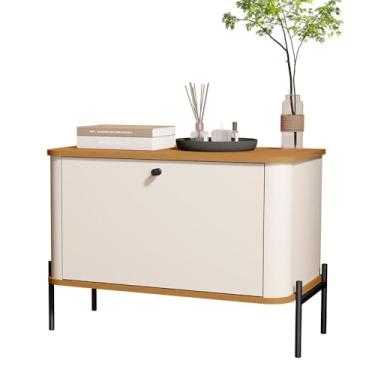 Imagem de Mesa de Cabeceira Tucupí 1 Porta Off White/Nature/Preto - JB Bechara