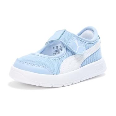 Imagem de PUMA Tênis infantil unissex Courtflex com velcro, Alto Tropic-branco Ah25, 15