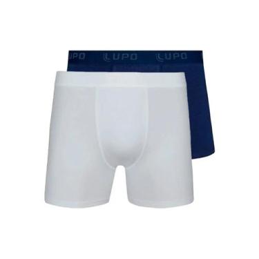 Imagem de Kit com 2 Cuecas Boxer Lupo 615-002 Colorido, Branco, M