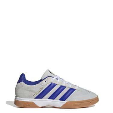 Imagem de adidas Tênis masculino Spezialist de vôlei de salão, Branco/azul claro/cinza, 39