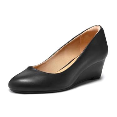Imagem de mysoft Sapato social feminino salto baixo bico fechado 5 cm, Poliuretano preto, 36