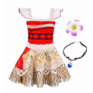 Imagem de Fantasia de princesa AOVCLKID Moana para meninas de 7 a 8 anos