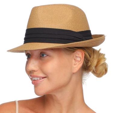 Imagem de Chapéu de sol FURTALK Fedora Straw para homens e mulheres UPF 50+ (cáq