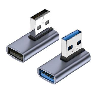 Imagem de Adaptador USB 3.1 AreMe de 90 graus em forma de L, pacote com 2 unidad