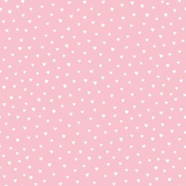 Imagem de Papel de Parede Infantil corações rosa com branco Fofura Baby FF4024. 
