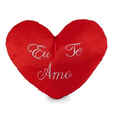 Imagem de Almofada Decorativa de Pelúcia Coração Grande 42 cm Travesseiro Grande