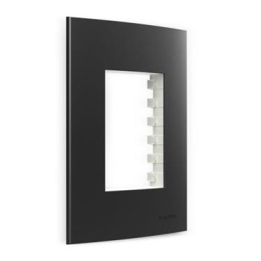 Imagem de Placa 4x2 3 Postos Grafite c/ Suporte Sleek Colors Margirius, Grafite