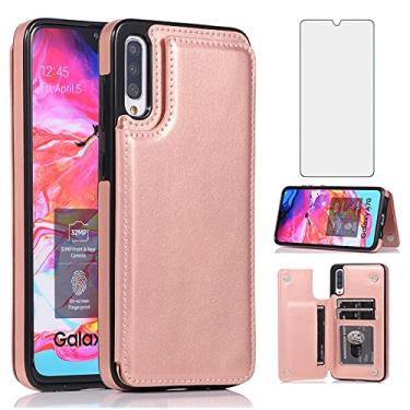 Imagem de Asuwish Compatible with Samsung Galaxy A50 A50S A30S Wallet Case Tempered Glass Screen Protector Card Holder Cover Stand Flip Leather Phone Cases for Glaxay A 50 50S 30S Gaxaly S50 50A SM A505G Pink
