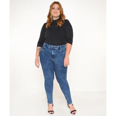Imagem de Calça Feminina Jeans Plus Skinny Pala Coração Cós Largo L3/4 - Razon J