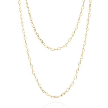 Imagem de Colar Rommanel Banhado Ouro Duplo De Corações 531131