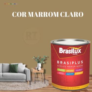 Imagem de Tinta de Parede Semi Brilho Marrom 800ml Brasiplus Acrilica Lavável. -