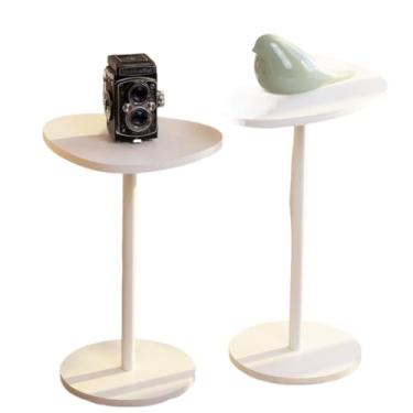Imagem de Mesa de Canto Orgânica, Mesa Apoio, Mesa Canto de Sala, Mesa Decoração, Pé de Ferro, Conjunto 2 mesas(Branco)