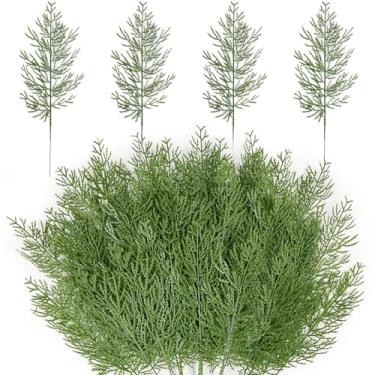Imagem de TUZAZO 40 ramos de pinheiro artificiais, 35,5 cm de folhas de cedro sintético de Natal, palitos de pinheiro falsos, guirlanda de guirlanda de Natal, artesanato, mesa, decoração de casa