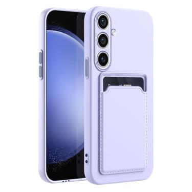 Imagem de Capa para Samsung Galaxy S23-FE, capa de telefone Samsung Galaxy S23 FE com suporte minimalista de silicone TPU macio resistente a arranhões fina slot para cartão capa protetora para S23 FE 5G-roxo