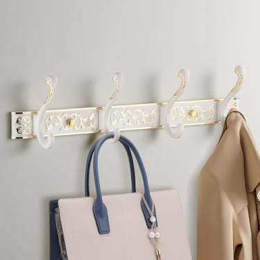 Imagem de VAN CADENE Cabideiro de parede ganchos para pendurar, ganchos de parede sólidos espessados de alumínio vintage cabideiro cabideiro para chapéus para atrás da porta, banheiro, sala de estar, quarto (1