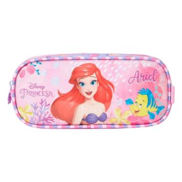 Imagem de Estojo Simples Rosa Escolar Princesa Da Disney Ariel Xeryus