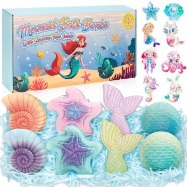 Imagem de Bombas de banho Toidgy Mermaid com brinquedos surpresa, 8 unidades par
