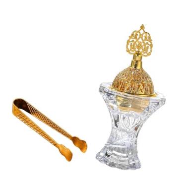 Imagem de Fenteer Queimador de incenso árabe com pinças, decoração para casa, 1,7 x 5,5 polegadas, enfeite de mesa para sala de meditação, acessórios