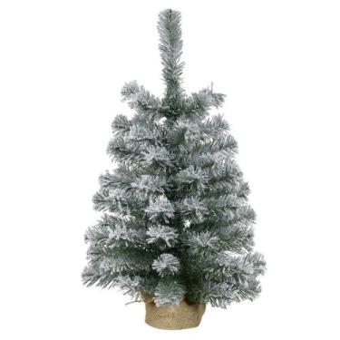 Imagem de Arvore Natal Nevada Com Base Juta Com 68 Tips Verde 60cm - D. E. A. D.