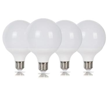 Imagem de LVHEOM Lâmpada globo de LED, lâmpadas equivalentes a 100 W, lâmpada branca quente 9W 2700K, lâmpada LED triac regulável de 900 lúmens, base padrão E26 (9W 2700K pacote com 4) (2700K)